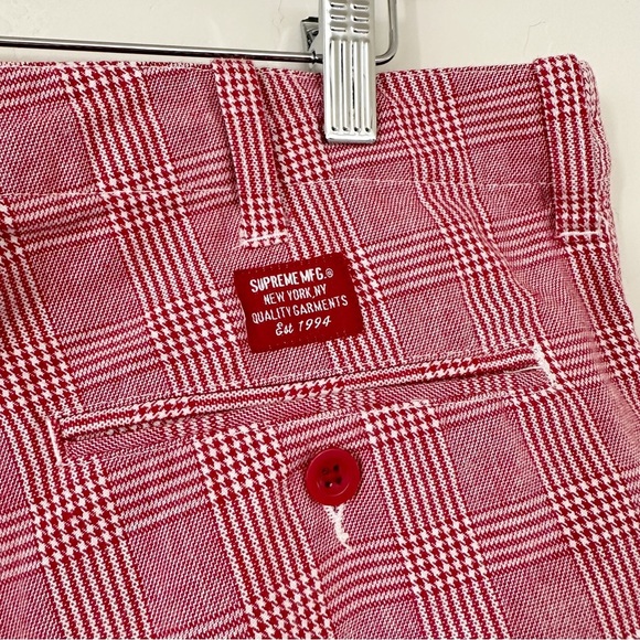 Supreme Red Plaid Shorts - Picture 9 of 11